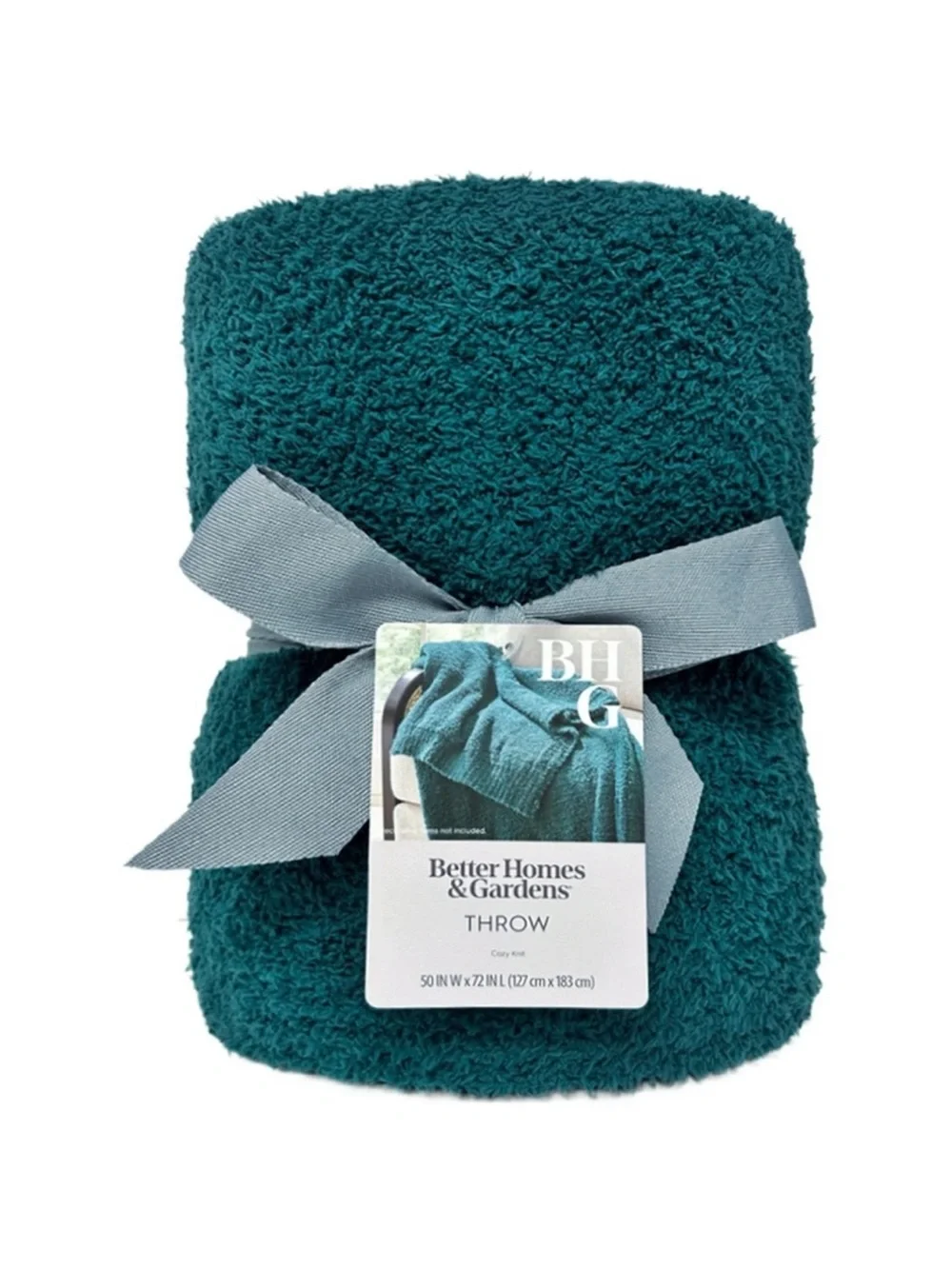 Better Homes & Gardens Cozy Knit Throw, Emerald, 50